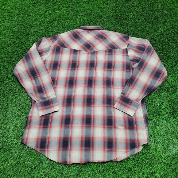 Vintage Ely-Cattleman Pearl Snap Shirt XL 25x32 Shadow Plaid - Picture 2 of 12